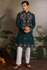 Gorgeous Green Thread Embroidered Viscose Silk Festival Wear Men Kurta