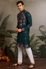 Gorgeous Green Thread Embroidered Viscose Silk Festival Wear Men Kurta