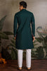 Gorgeous Green Thread Embroidered Viscose Silk Festival Wear Men Kurta