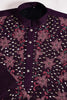 Fabulous Purple Sequins Viscose Silk Function Wear Men Kurta
