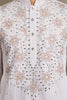 Elegant White Thread Embroidered Viscose Silk Traditional Men Kurta