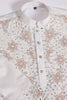 Elegant White Thread Embroidered Viscose Silk Traditional Men Kurta