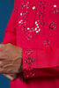 Amazing Rani Pink Thread Work Viscose Silk Function Wear Men Kurta With Pant