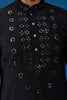 Awesome Black Thread Work Viscose Sangeet Wear Men Kurta With Pant