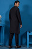 Awesome Black Thread Work Viscose Sangeet Wear Men Kurta With Pant