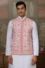 Bewitching White Thread Work Silk Men Kurta With Pant And Jacket