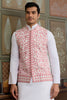 Bewitching White Thread Work Silk Men Kurta With Pant And Jacket