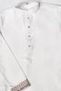 Charming White Thread Embroidered Silk Men Kurta With Pant And Jacket