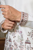 Charming White Thread Embroidered Silk Men Kurta With Pant And Jacket