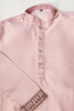 Incredible Pink Thread Work Silk Designer Men Kurta With Pant And Jacket