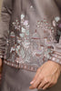 Outstanding Grey Embroidered Silk Wedding For Men Kurta With Pant And Jacket
