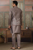 Outstanding Grey Embroidered Silk Wedding For Men Kurta With Pant And Jacket