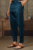 Classic Teal Blue Sequins Silk Function Wear Men Kurta With Pant And Jacket
