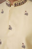 Fantastic Light-Yellow Thread Embroidered Silk Men Kurta With Pant And Jacket