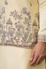 Fantastic Light-Yellow Thread Embroidered Silk Men Kurta With Pant And Jacket