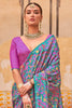 Fascinating Teal Green Digital Printed Silk Casual Saree With Blouse