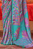 Fascinating Teal Green Digital Printed Silk Casual Saree With Blouse