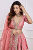 Stunning Pink Sequins Art Silk Wedding Wear Lehenga Choli With Dupatta