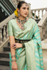 Precious Aqua Green Zari Weaving Viscose Silk Event Wear Saree