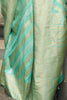 Precious Aqua Green Zari Weaving Viscose Silk Event Wear Saree