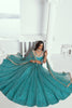 Gorgeous Teal Green Embroidered Net Lehenga Choli With Dupatta