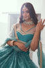 Gorgeous Teal Green Embroidered Net Lehenga Choli With Dupatta