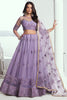 Beautiful Lavender Sequins Net Bridesmaid Lehenga Choli With Dupatta