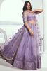 Beautiful Lavender Sequins Net Bridesmaid Lehenga Choli With Dupatta