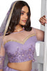 Beautiful Lavender Sequins Net Bridesmaid Lehenga Choli With Dupatta