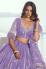 Winsome Lavender Embroidered Net Party Wear Lehenga Choli
