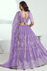Winsome Lavender Embroidered Net Party Wear Lehenga Choli