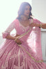 Wonderful Pink Thread Embroidered Net Wedding Wear Lehenga Choli