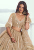 Glamorous Beige Thread Embroidered Net Wedding Wear Lehenga Choli