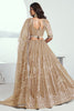 Glamorous Beige Thread Embroidered Net Wedding Wear Lehenga Choli