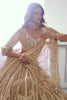 Glamorous Beige Thread Embroidered Net Wedding Wear Lehenga Choli