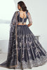 Adorable Dark Grey Embroidered Net Engagement Wear Lehenga Choli