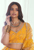 Alluring Yellow Embroidered Net Wedding Lehenga Choli With Dupatta