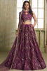 Stunning Wine Color Sequins Net Party Wear Lehenga Choli With Dupatta