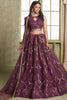 Stunning Wine Color Sequins Net Party Wear Lehenga Choli With Dupatta