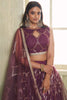 Stunning Wine Color Sequins Net Party Wear Lehenga Choli With Dupatta