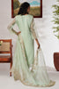 Glamorous Pista Green Embroidered Organza Festival Wear Pant Suit