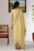 Pretty Yellow Embroidered Organza Traditional Pant Suit With Dupatta