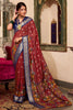 Marvelous Maroon Kalamkari Printed Cotton Festival Wear Saree