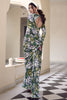 Alluring Green Floral Printed Georgette Event Wear Saree With Blouse