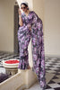 Wonderful Grey Floral Printed Georgette Casual Wear Saree With Blouse