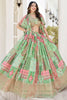 Astonishing Green Zari Embroidered Chinon Sangeet Wear Lehenga Choli