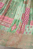 Astonishing Green Zari Embroidered Chinon Sangeet Wear Lehenga Choli