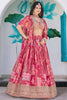 Dazzling Pink Digital Printed Chinon Designer Lehenga Choli With Dupatta