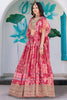 Dazzling Pink Digital Printed Chinon Designer Lehenga Choli With Dupatta