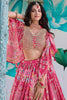 Dazzling Pink Digital Printed Chinon Designer Lehenga Choli With Dupatta